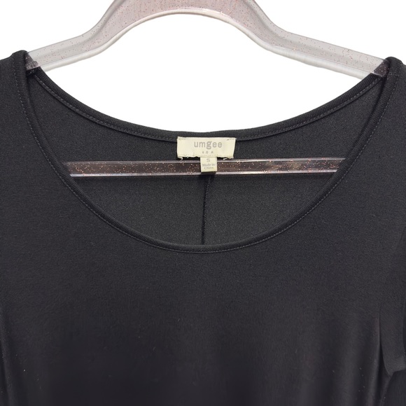 Anthro Umgee Knit Midi Flare Tiered Modest Minimalist Neutral Classic Dress - Picture 5 of 9